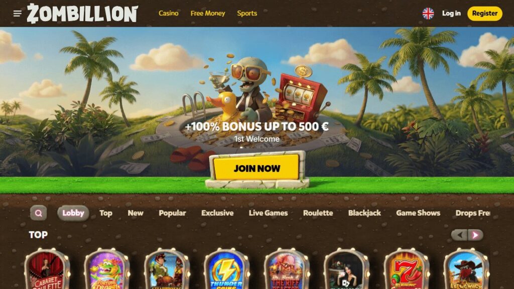 homepage van zombillion online casino nederland
